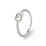 Bague or gris 750/18 ct avec diamants 0.04 ct H/si