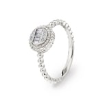 Kugelring 750/18 K Weissgold mit Diamanten 0.12 ct H/si