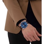 Lacoste Boston Leder Braun / Silbrig & Blau 39mm - 2011489