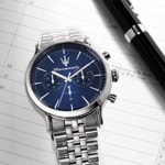 Maserati Epoca Chronograph Edelstahl Silbrig / Blau - R8873618024