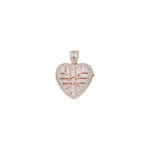 Medaillon zum Öffnen 750/18 K Roségold mit Diamanten 0.33 ct H/si, Herz