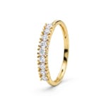 Bague mémoire or jaune 375/9 ct avec diamants de laboratoire 0.30 ct