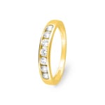 Eternity Ring 375/9 K Yellow Gold with Cubic Zirconia in Channel Setting