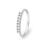 Mémoire Ring 375/9 K Weissgold mit Lab Grown Diamanten 0.20 ct