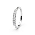 Bague mémoire or gris 375/9 ct avec diamants de laboratoire 0.20 ct