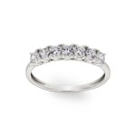 Bague mémoire or gris 375/9 ct avec diamants de laboratoire 0.50 ct - 9KLGD007W