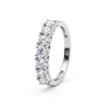 Bague mémoire or gris 375/9 ct avec diamants de laboratoire 1.05 ct