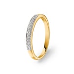 Bague Mémoire or jaune 750/18 ct avec diamants 0.10 ct H/si