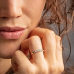 Eternity Ring 750/18 K Yellow Gold with Diamonds 0.10 ct H/si - RI-38025-GG