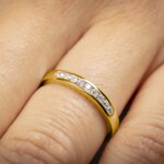 Mémoire-Ring 750/18 K Gelbgold mit Diamanten 0.22 ct H/si - RI-100599-GG