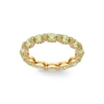 Mémoire-Ring 750/18 K Gelbgold mit Peridoten & Diamanten 0.41 ct H/si - RI-118320-PER-GG