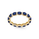 Bague mémoire or jaune 750/18 ct avec saphirs & diamants 0.41 ct H/si - RI-118320-SAF-GG