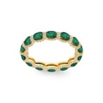 Mémoire-Ring 750/18 K Gelbgold mit Smaragden & Diamanten 0.41 ct H/si - RI-118320-SMA-GG