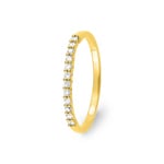 Mémoire Ring 750/18 K Gelbgold mit Zirkonia in 4-Griff
