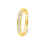 Mémoire Ring 750/18 K Gelbgold mit Zirkonia in Kanalfassung