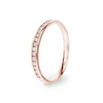 Bague Mémoire or rosé 750/18 ct avec diamants 0.17 ct H/si