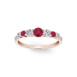 Bague Mémoire or rosé 750/18 ct avec rubis & diamants 0.35 ct H/si - RI-73391-RUB-RG
