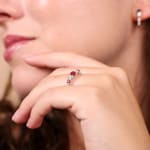 Bague Mémoire or rosé 750/18 ct avec rubis & diamants 0.35 ct H/si - RI-73391-RUB-RG