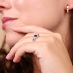 Bague Mémoire or rosé 750/18 ct avec saphirs & diamants 0.35 ct H/si - RI-73391-SAF-RG