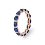 Eternity Ring 750/18 K Rose Gold with Sapphires & Diamonds 0.41 ct H/si