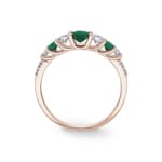 Eternity Ring 750/18 K Rose Gold with Emeralds & Diamonds 0.35 ct H/si - RI-73391-SMA-RG