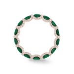 Eternity Ring 750/18 K Rose Gold with Emeralds & Diamonds 0.41 ct H/si - RI-118320-SMA-RG