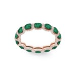 Eternity Ring 750/18 K Rose Gold with Emeralds & Diamonds 0.41 ct H/si - RI-118320-SMA-RG