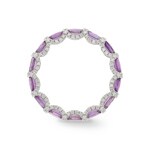 Mémoire-Ring 750/18 K Weissgold mit Amethysten & Diamanten 0.41 ct H/si - RI-118320-AME-WG