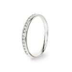 Bague Mémoire or gris 750/18 ct avec diamants 0.17 ct H/si