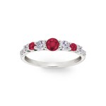 Eternity Ring 750/18 K White Gold with Rubies & Diamonds 0.35 ct H/si - RI-73391-RUB-WG