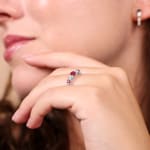 Eternity Ring 750/18 K White Gold with Rubies & Diamonds 0.35 ct H/si - RI-73391-RUB-WG