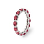 Mémoire-Ring 750/18 K Weissgold mit Rubinen & Diamanten 0.41 ct H/si