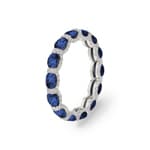 Mémoire-Ring 750/18 K Weissgold mit Saphiren & Diamanten 0.41 ct H/si