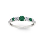 Eternity Ring 750/18 K White Gold with Emeralds & Diamonds 0.35 ct H/si - RI-73391-SMA-WG