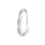 Mémoire Ring 750/18 K Weissgold mit Zirkonia in Kanalfassung