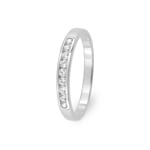 Mémoire Ring 750/18 K Weissgold mit Zirkonia in Kanalfassung