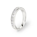 Mémoire-Ring 925 Silber rhodiniert mit Zirkonia rund