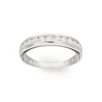 Mémoire-Ring 925 Silber rhodiniert mit Zirkonia rund - ASRX48Z