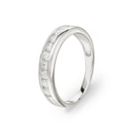 Mémoire-Ring 925 Silber rhodiniert mit Zirkonia rund