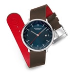 Mondaine Doppio Blue / Brown 41mm - MLE.41240.LGV