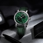 Mühle-Glashütte Teutonia II GMT Leder grün - M1-33-96-LB-II