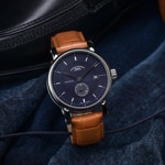 Mühle-Glashütte Teutonia II Kleine Sekunde Nachtblau / Leder - M1-33-42-LB