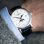 Mühle-Glashütte Teutonia IV Moonphase White / Leather - M1-44-05-LB