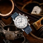 Mühle-Glashütte Teutonia Sport I Clous de Paris Leder blau - M1-29-65-LB-II