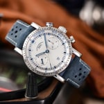 Mühle-Glashütte Teutonia Sport I Clous de Paris Leder blau - M1-29-65-LB-II
