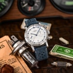 Mühle-Glashütte Teutonia Sport I Clous de Paris Leder blau - M1-29-65-LB-II