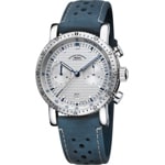 Mühle-Glashütte Teutonia Sport I Clous de Paris Leder blau - M1-29-65-LB-II