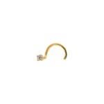 Nasenpiercing Spirale 750/18 K Gelbgold mit Diamant 0.03ct