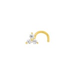 Nasenpiercing Spirale 750/18 K Gelbgold mit Zirkonia - 8968Z
