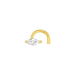 Nasenpiercing Spirale 750/18 K Gelbgold mit Zirkonia - 8969Z